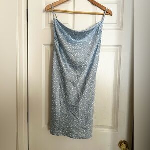 Forever 21 Light Blue Dress with White Pattern